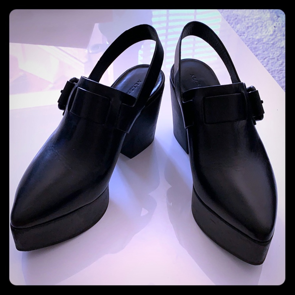 All Saints Black Platform Shoes